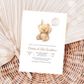 Cute Teddy Bear Baby Shower Invitation 招待状