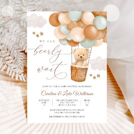 Cute Teddy Bear Baby Shower Invitation 招待状