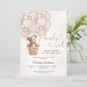 Cute Teddy Bear Baby Shower Invitation 招待状 (スタンド正面)
