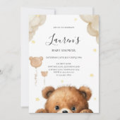 Cute Teddy Bear Baby Shower Invitation 招待状 (正面)