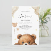 Cute Teddy Bear Baby Shower Invitation 招待状 (スタンド正面)