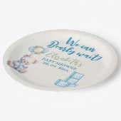 Cute Teddy Bear - Baby Shower Party ペーパープレート (アングル)