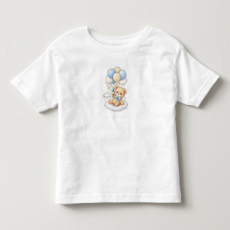 Cute Teddy Bear Baby T-Shirt | Balloons, Clouds & トドラーTシャツ