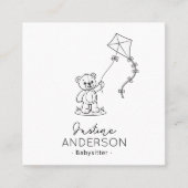 Cute Teddy Bear Babysitting Business Card | Kite スクエア名刺 (正面)