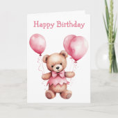 Cute Teddy Bear Birthday Card カード (正面)