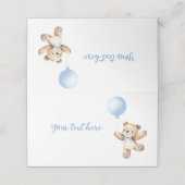 Cute Teddy Bear Blue Balloon Food Tent Place Card プレイスカード (外部開封)