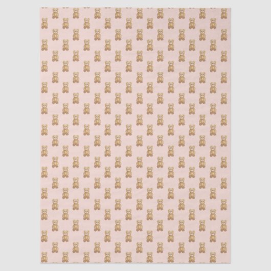 Cute Teddy Bear Blush Pink  薄葉紙 (正面)