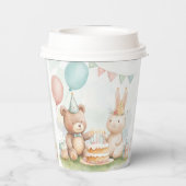 Cute Teddy Bear & Bunny Birthday Paper Cup 紙コップ (裏面)
