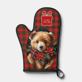 Cute Teddy Bear Christmas Add Name Mom Grandma 鍋つかみ (正面)