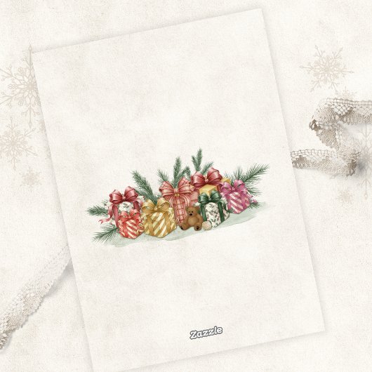 Cute Teddy Bear Christmas Tree Card カード