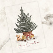 Cute Teddy Bear Christmas Tree Card カード