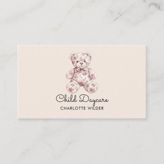 Cute Teddy Bear Daycare 名刺 (正面)