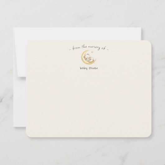 Cute Teddy Bear Gender Neutral Baby Shower サンキューカード (正面)