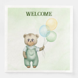 cute teddy bear green background