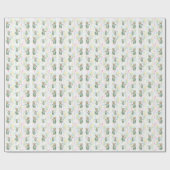 cute teddy bear green background ラッピングペーパー (フラット)