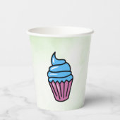 cute teddy bear green background 紙コップ (裏面)