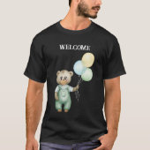 cute teddy bear green background tシャツ (正面)