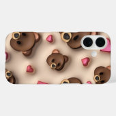 Cute Teddy Bear Heart iPhone Sticker Case-Mate iPhoneケース (裏面 (横))