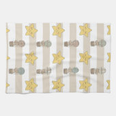 Cute Teddy Bear Hot Air Balloon Neutral Pattern 1 キッチンタオル (横)