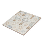 Cute Teddy Bear Hot Air Balloon Neutral Pattern 1 タイル (側面)