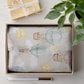 Cute Teddy Bear Hot Air Balloon Neutral Pattern 1 薄葉紙 (ギフト)