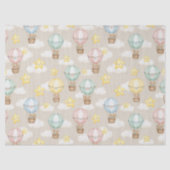 Cute Teddy Bear Hot Air Balloon Neutral Pattern 1 薄葉紙 (正面)