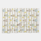 Cute Teddy Bear Hot Air Balloon Neutral Pattern 3 キッチンタオル (横)