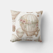 Cute Teddy Bear Hot Air Balloon Neutral Pattern 3 クッション (正面)