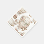 Cute Teddy Bear Hot Air Balloon Neutral Pattern 3 スタンダードカクテルナプキン (角)