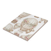 Cute Teddy Bear Hot Air Balloon Neutral Pattern 3 タイル (側面)
