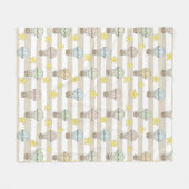 Cute Teddy Bear Hot Air Balloon Neutral Pattern 3 フリースブランケット (正面(横))