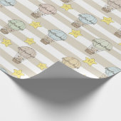 Cute Teddy Bear Hot Air Balloon Neutral Pattern 3 ラッピングペーパー (角)