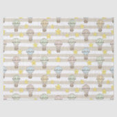 Cute Teddy Bear Hot Air Balloon Neutral Pattern 3 薄葉紙 (正面)