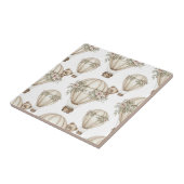 Cute Teddy Bear Hot Air Balloon Neutral Pattern 4 タイル (側面)