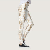 Cute Teddy Bear Hot Air Balloon Neutral Pattern 4 レギンス (右)