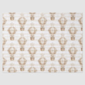 Cute Teddy Bear Hot Air Balloon Neutral Pattern 4 薄葉紙 (正面)