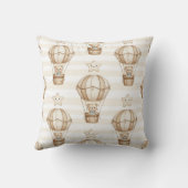 Cute Teddy Bear Hot Air Balloon Neutral Pattern 5 クッション (裏面)