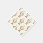 Cute Teddy Bear Hot Air Balloon Neutral Pattern 5 スタンダードカクテルナプキン (角)