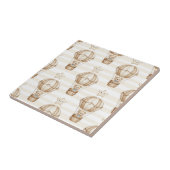 Cute Teddy Bear Hot Air Balloon Neutral Pattern 5 タイル (側面)