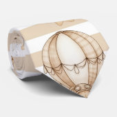 Cute Teddy Bear Hot Air Balloon Neutral Pattern 5 ネクタイ (ロール)