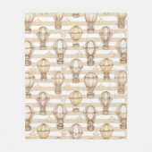 Cute Teddy Bear Hot Air Balloon Neutral Pattern 5 フリースブランケット (正面)