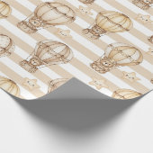 Cute Teddy Bear Hot Air Balloon Neutral Pattern 5 ラッピングペーパー (角)