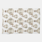 Cute Teddy Bear Hot Air Balloon Neutral Pattern 6 キッチンタオル (横)