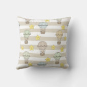 Cute Teddy Bear Hot Air Balloon Neutral Pattern 6 クッション (裏面)