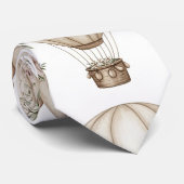 Cute Teddy Bear Hot Air Balloon Neutral Pattern 6 ネクタイ (ロール)