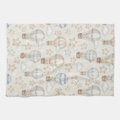 Cute Teddy Bear Hot Air Balloon Neutral Pattern 7 キッチンタオル (横)