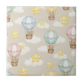 Cute Teddy Bear Hot Air Balloon Neutral Pattern 7 タイル (正面)
