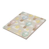 Cute Teddy Bear Hot Air Balloon Neutral Pattern 7 タイル (側面)