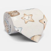 Cute Teddy Bear Hot Air Balloon Neutral Pattern 7 ネクタイ (ロール)