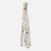 Cute Teddy Bear Hot Air Balloon Neutral Pattern 7 ネクタイ (裏面)